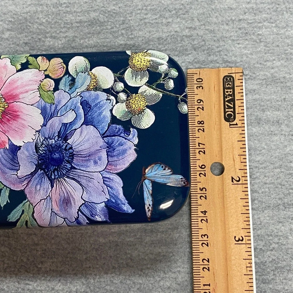 Brighton Floral Metal Tin Case Pencil Box‎ Holder Stationery Storage Decor